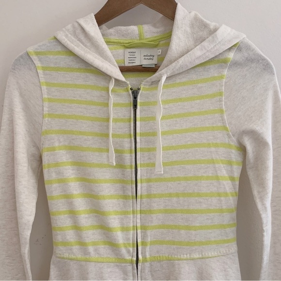Saturday Sunday Striped Zip Front Hoodie XS Anthropologie - Picture 3 of 8